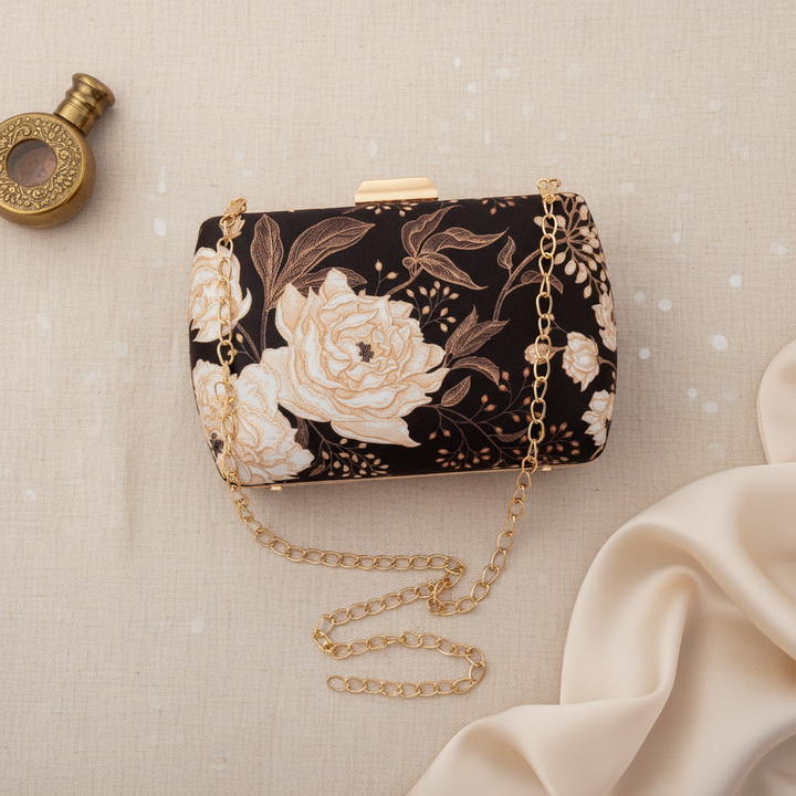 Black And Cream Clutch Bag