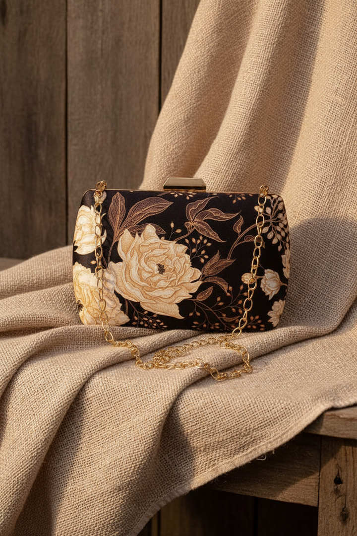 Black And Cream Clutch Bag