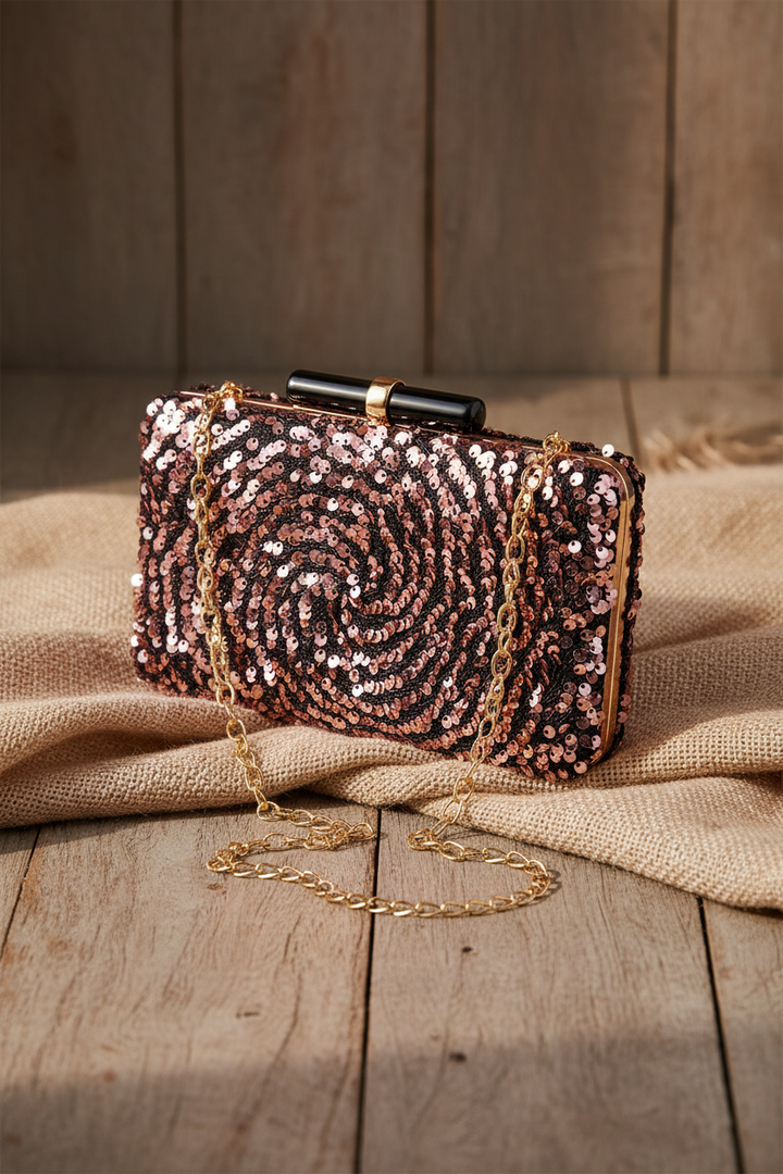 Black And Rose Gold Clutch