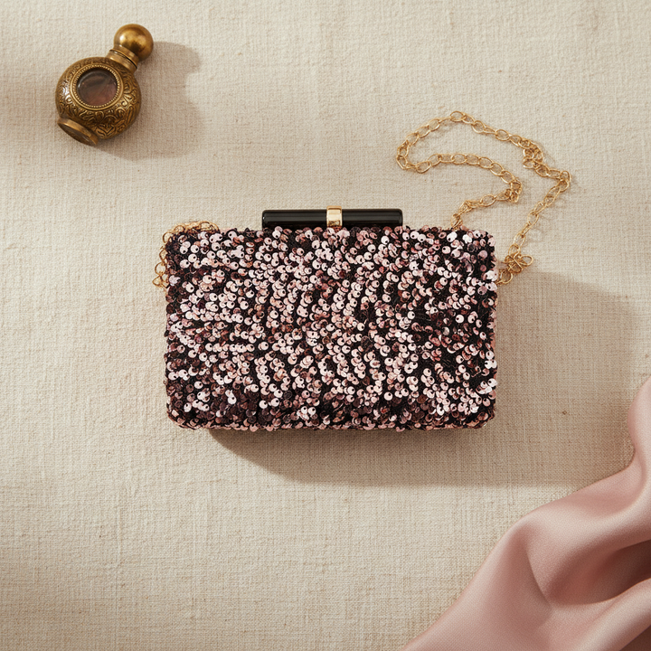 Black And Rose Gold Clutch
