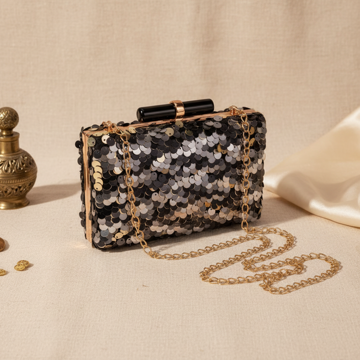 Black And Silver Clutch