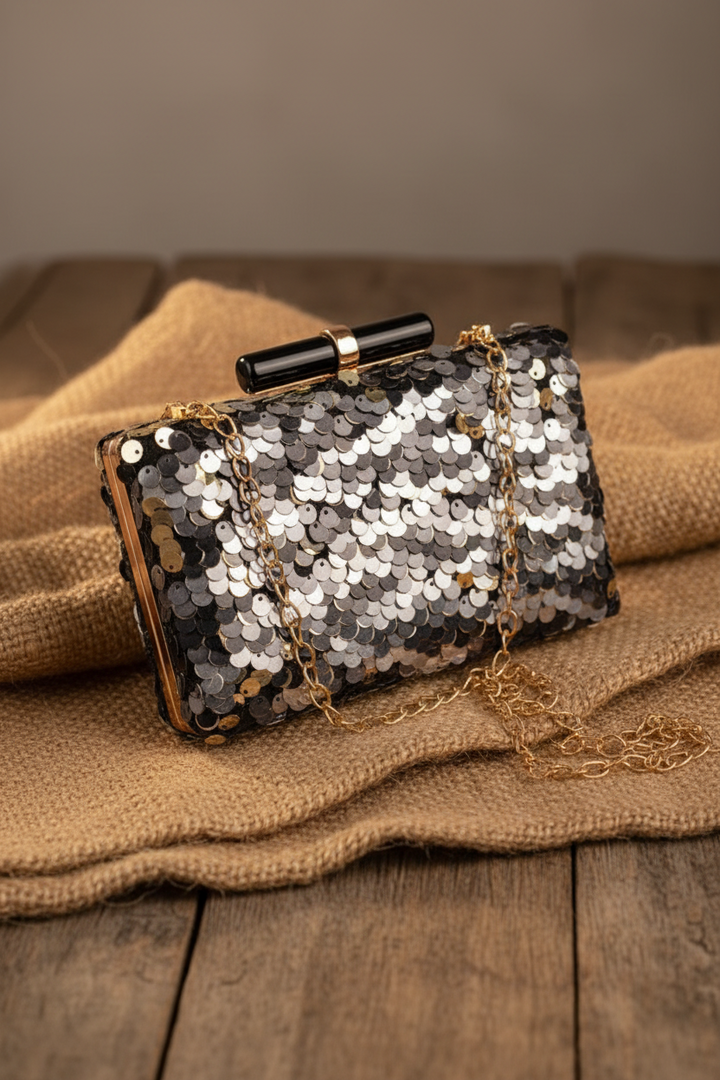 Black And Silver Clutch