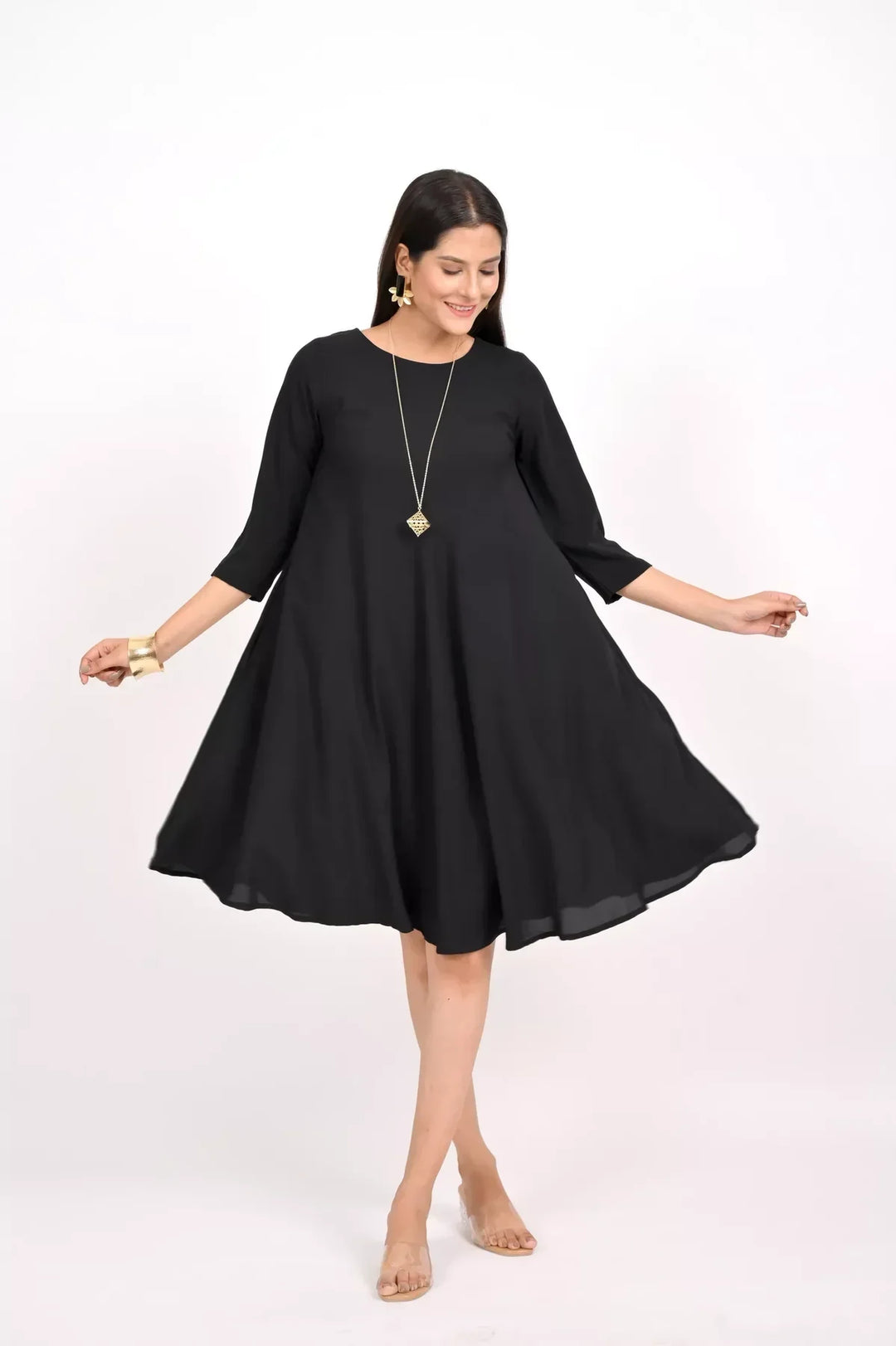 black-georgette-flaired-dress-1