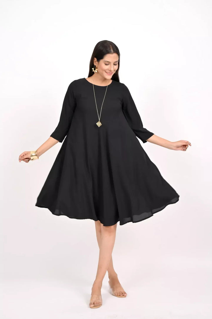 black-georgette-flaired-dress-1