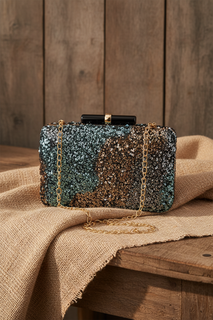 Blue And Brown Clutch Bag