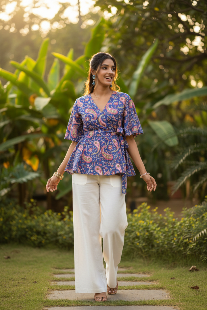 blue-paisley-hand-block-printed-peplum-cotton-top
