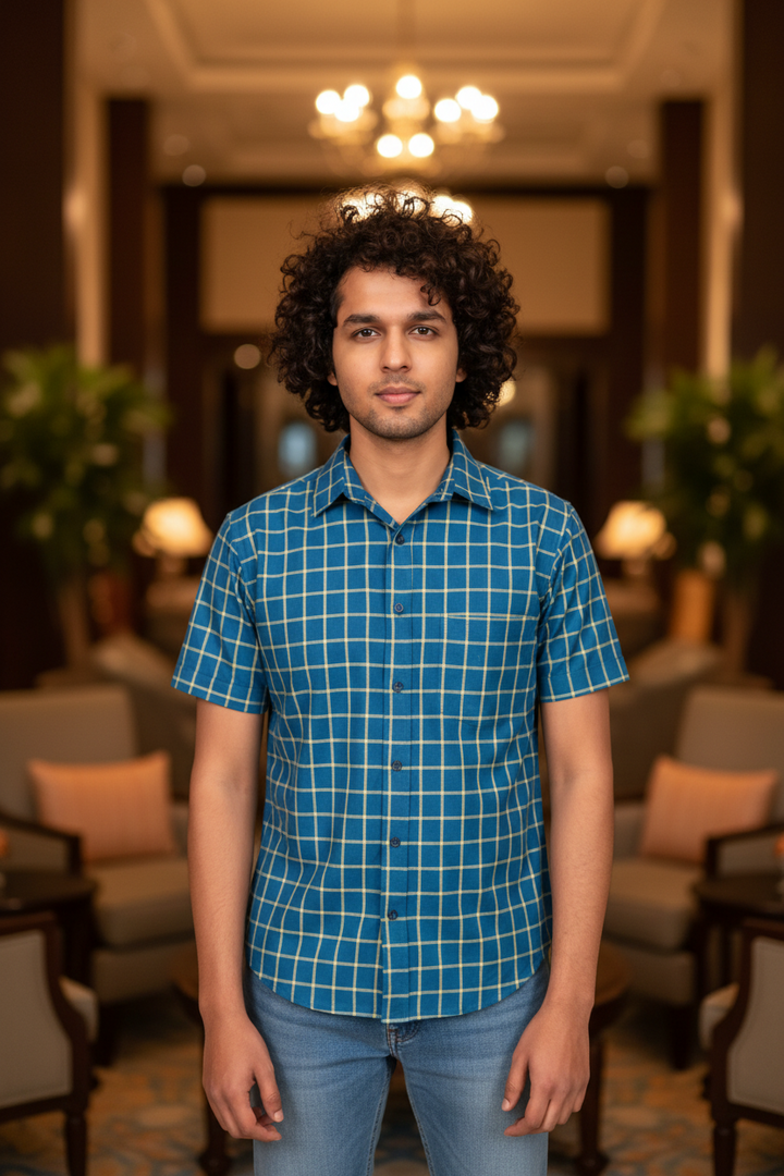 Blue and Yellow Check Shirt