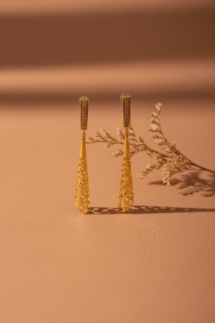 Cone Shaped Golden Earrings