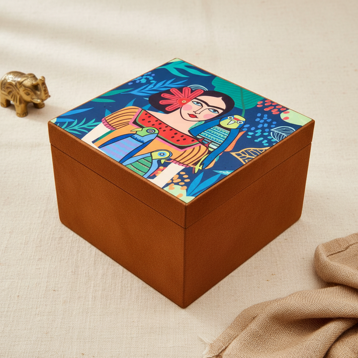 Digital Folk Print Suitcase Clutch