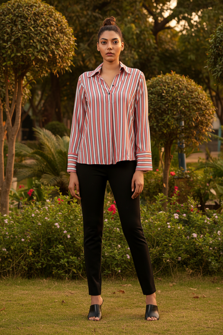 dull-pink-and-black-striped-shirt