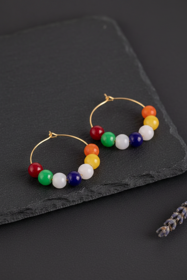 Golden Rainbow Hoops