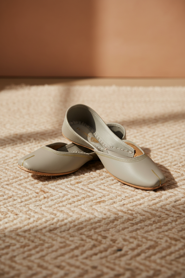 Grey Faux Leather Jutti