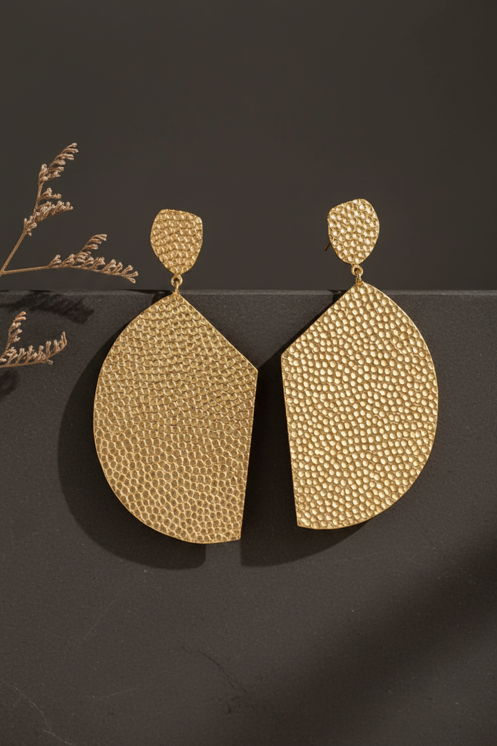 Hanging Semi Circle Golden Earring