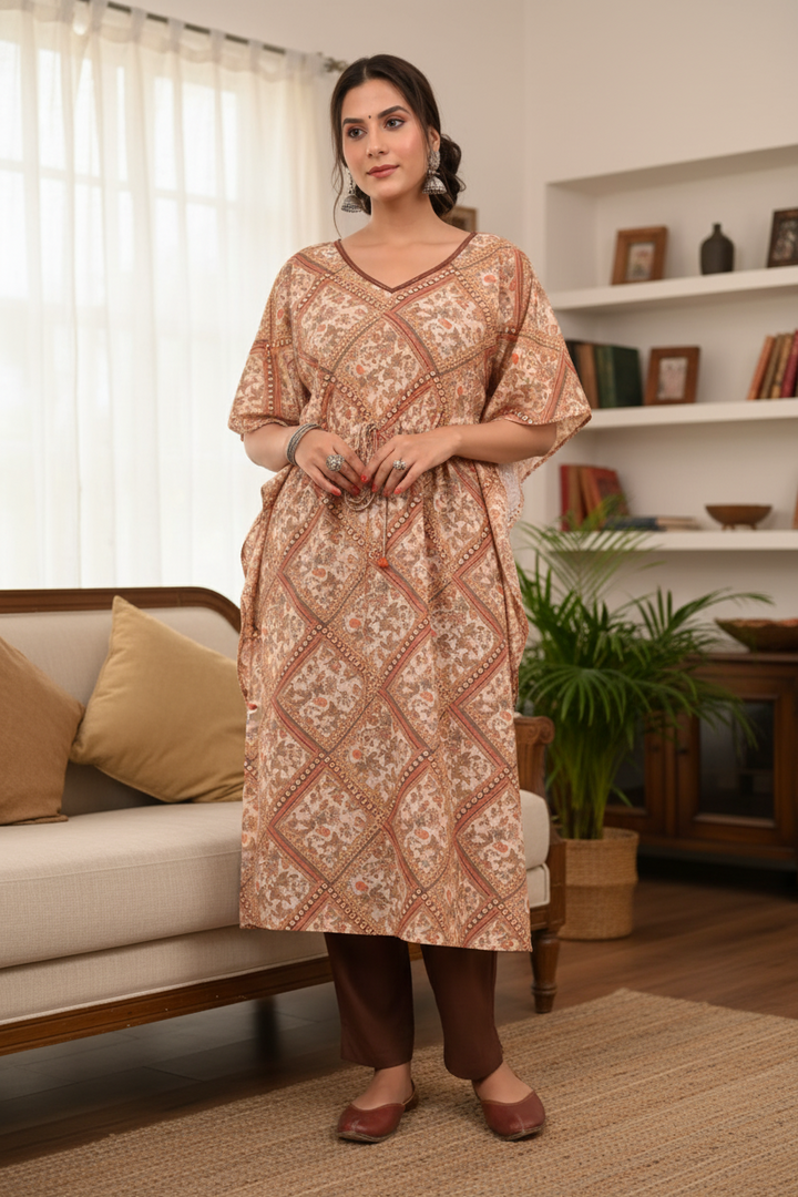Shades of Brown Digital Print Kaftan