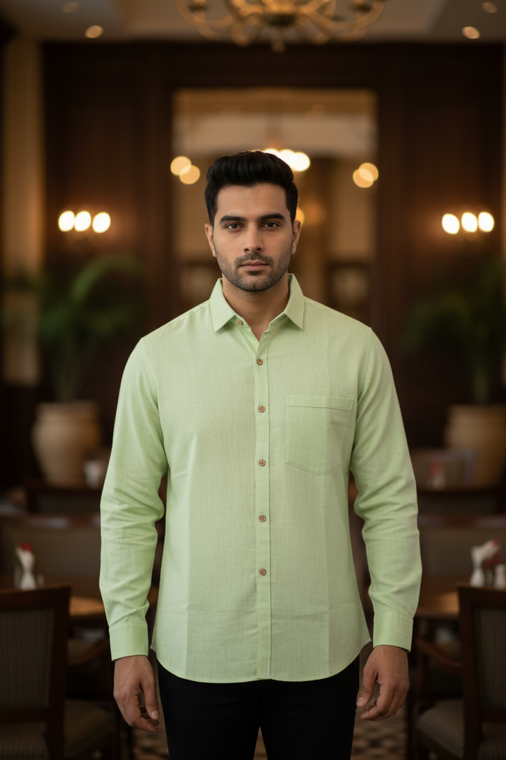 Lime Green Chambray Shirt