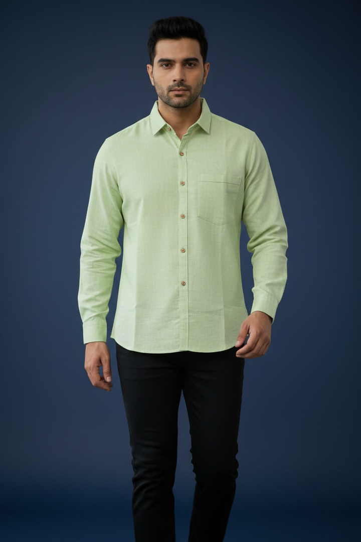 Lime Green Chambray Shirt