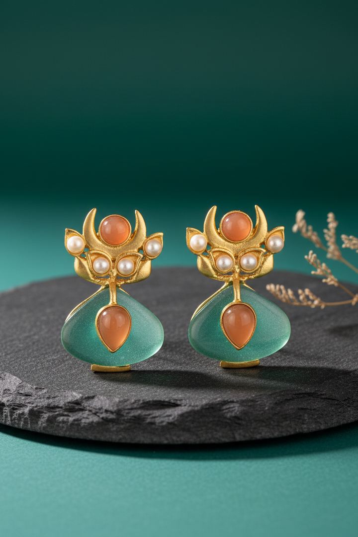 Multi Coloured Traditional Earring