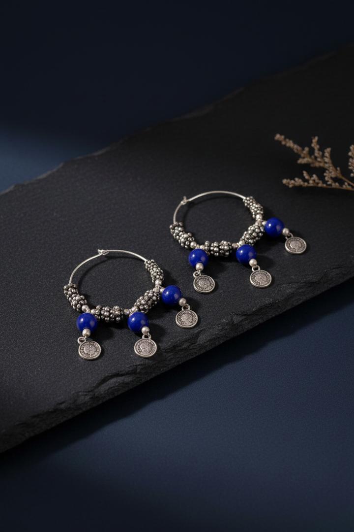Multicolor Three Drops Hoop Earrings