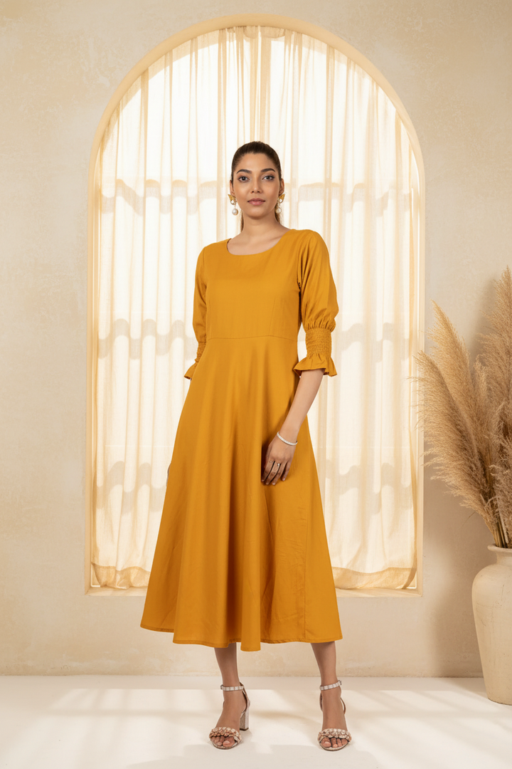 mustard-cotton-flax-dress