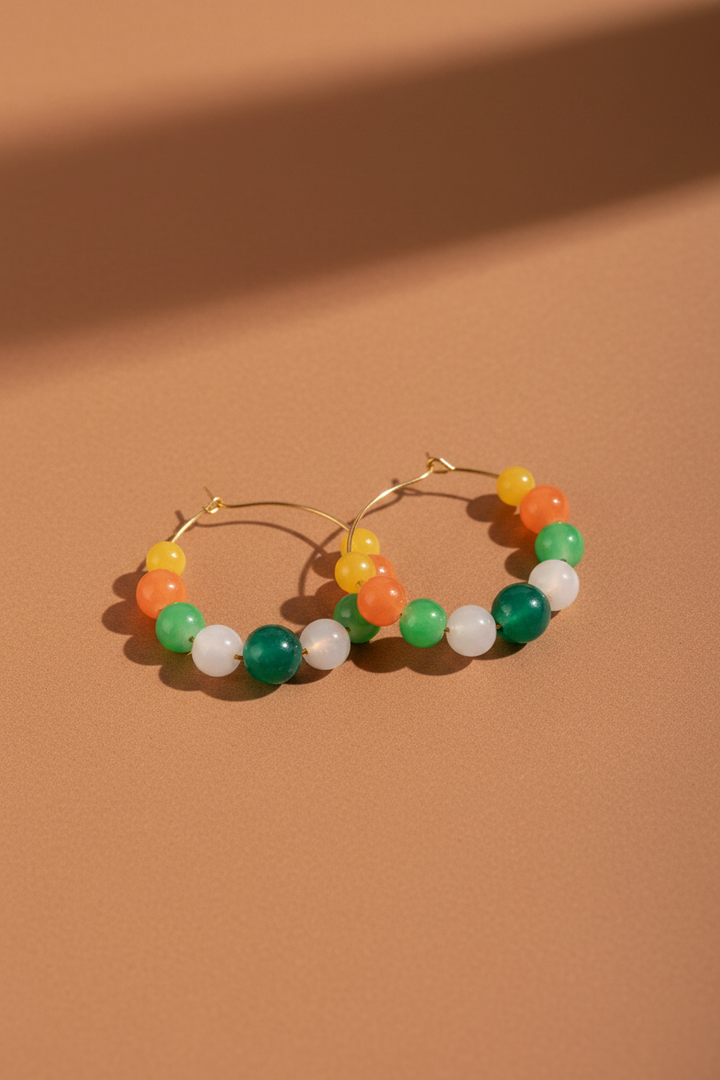 Pastel Multi Shades Stone Hoops