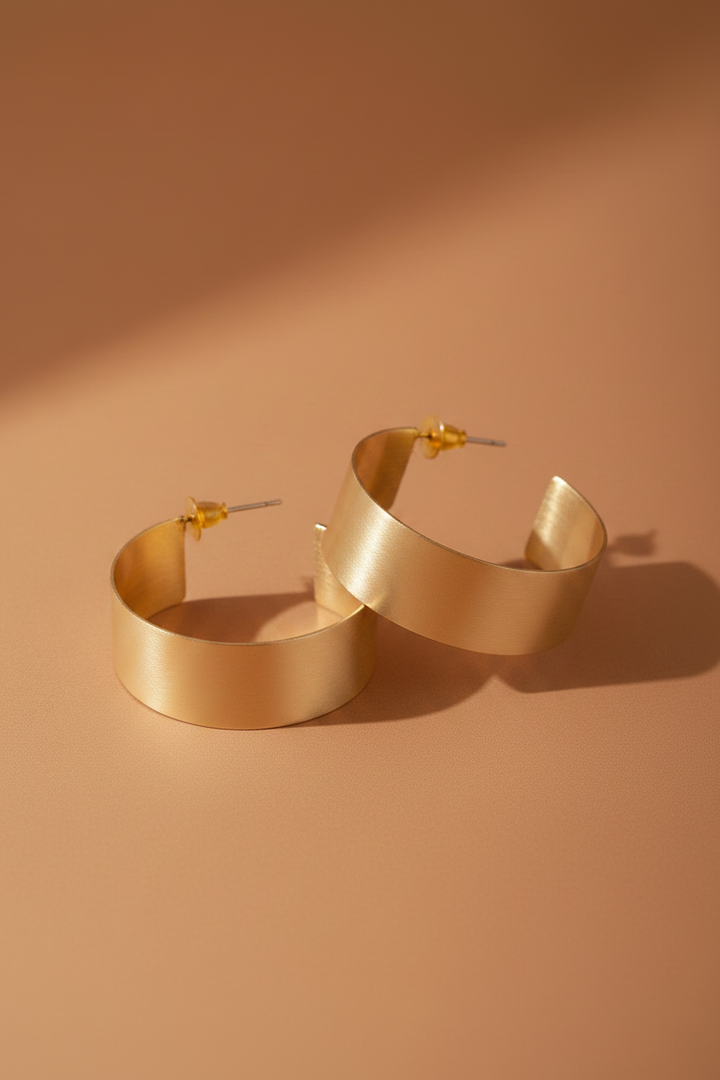 Plain Golden Band Earring