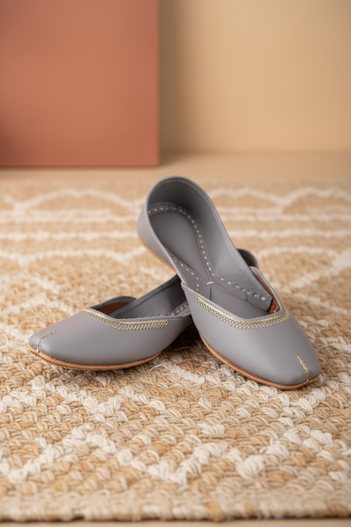 Plain Grey Juttis