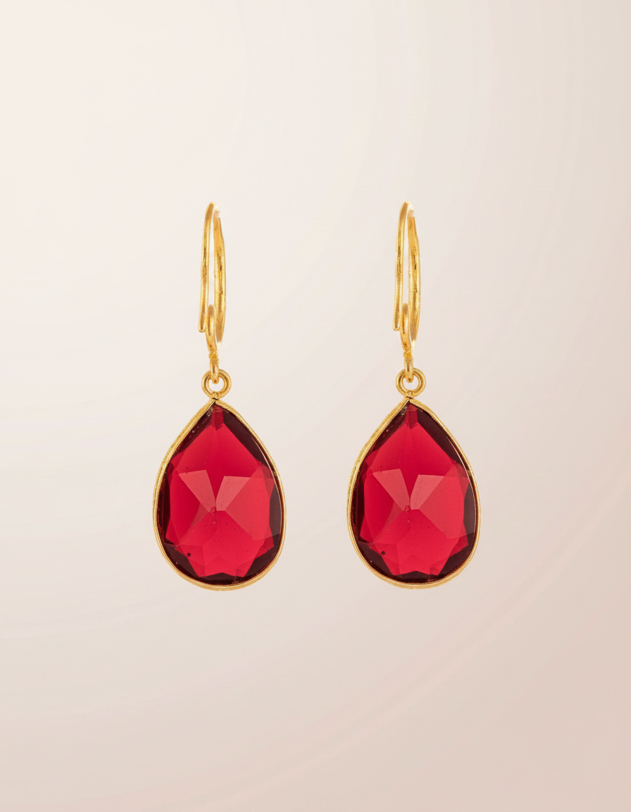 Blood Red Drop Earrings