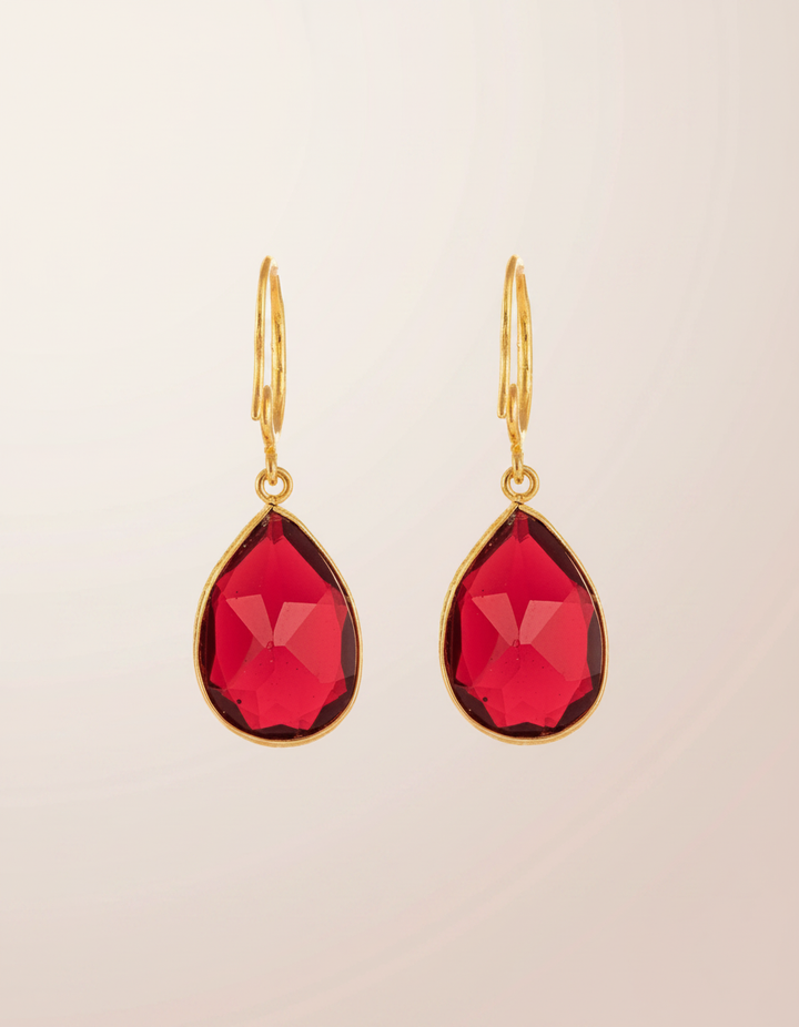 Blood Red Drop Earrings