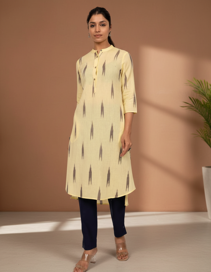 Yellow Ikat Kurta for Women