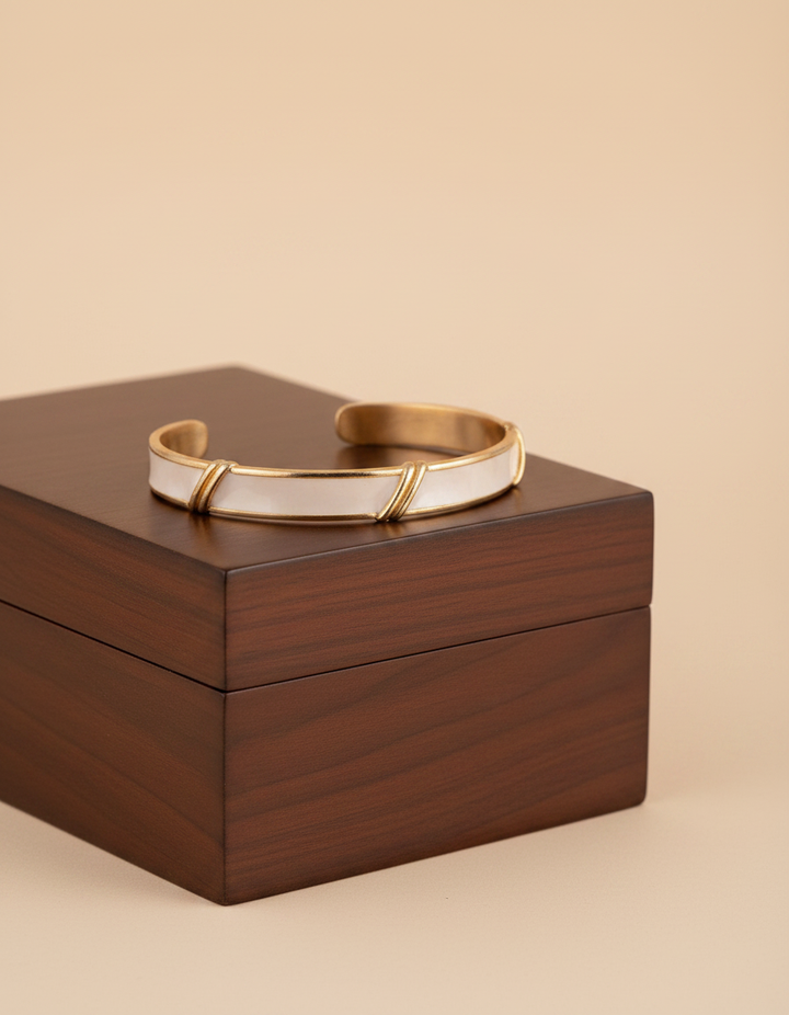 Mother Pearl Look Open Bracelet
