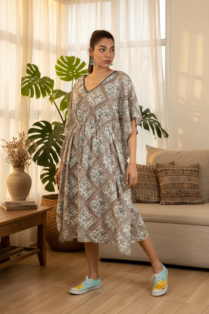 Mint Green Digital Print Kaftan