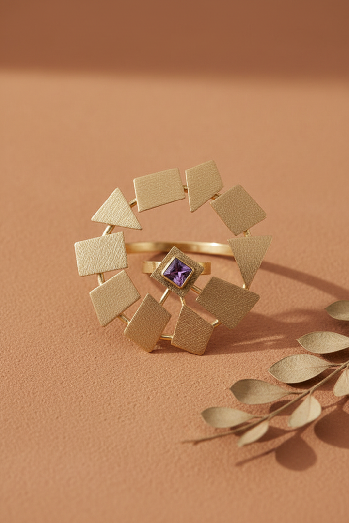 Windmill Gold Colour Fashion Ring