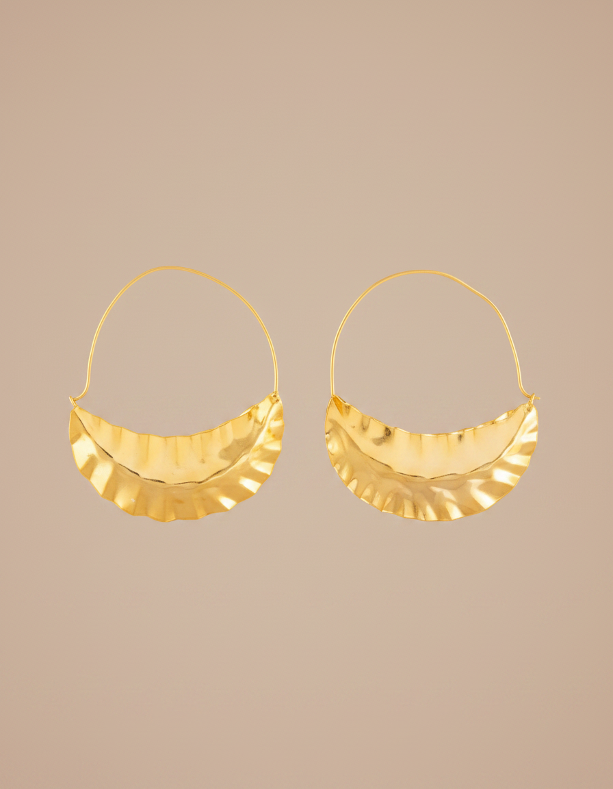Asopalav Leaf Bali Hoop Earrings