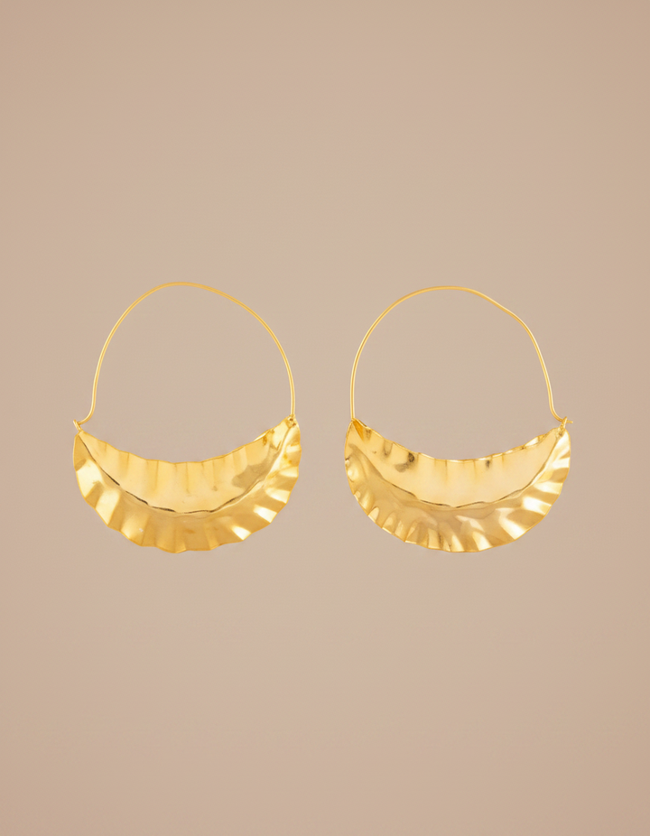 Asopalav Leaf Bali Hoop Earrings