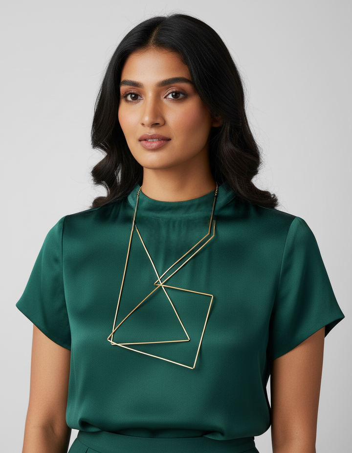 Entangled Geometrical Silver Necklace