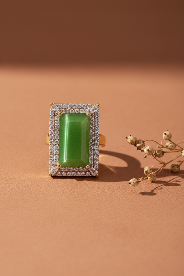 Parrot Colour Stone Studded Ring
