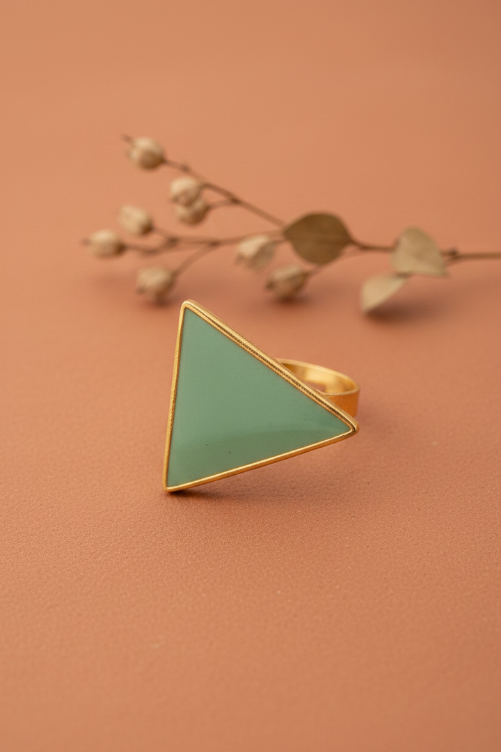 Sea Green Stone Golden Ring