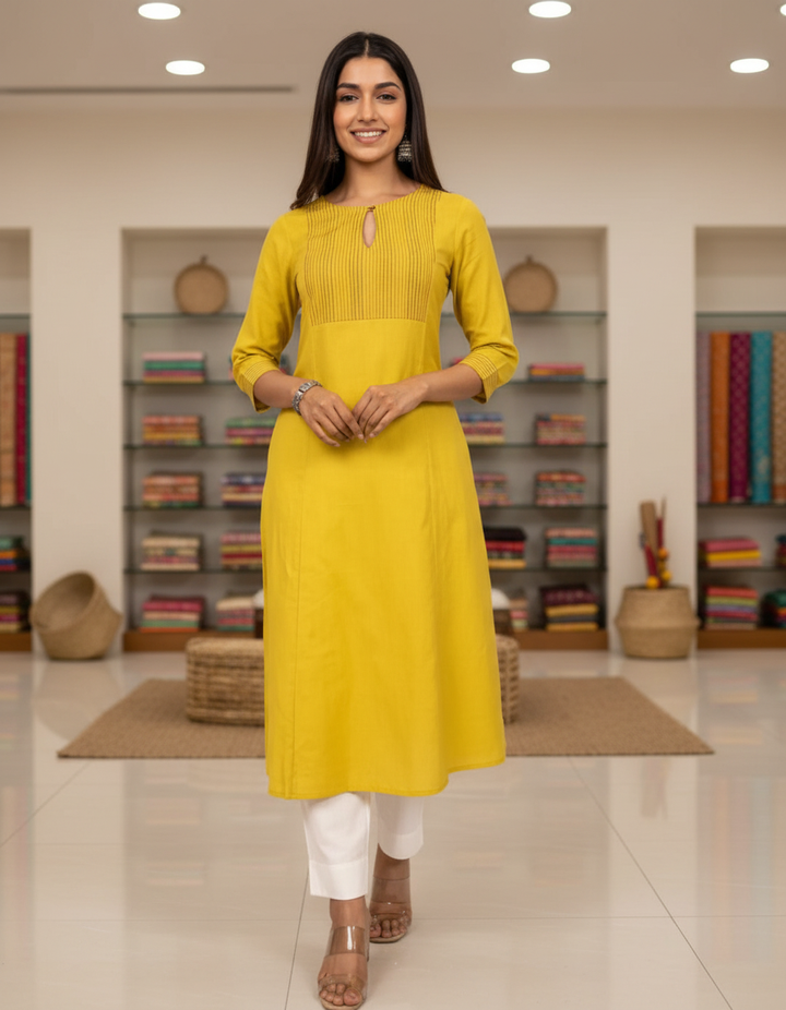 Mustard Yellow Straight Fit Kurta