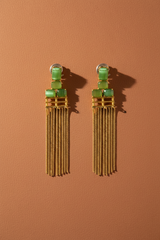 Sassy Parrot Green Stone Danglers