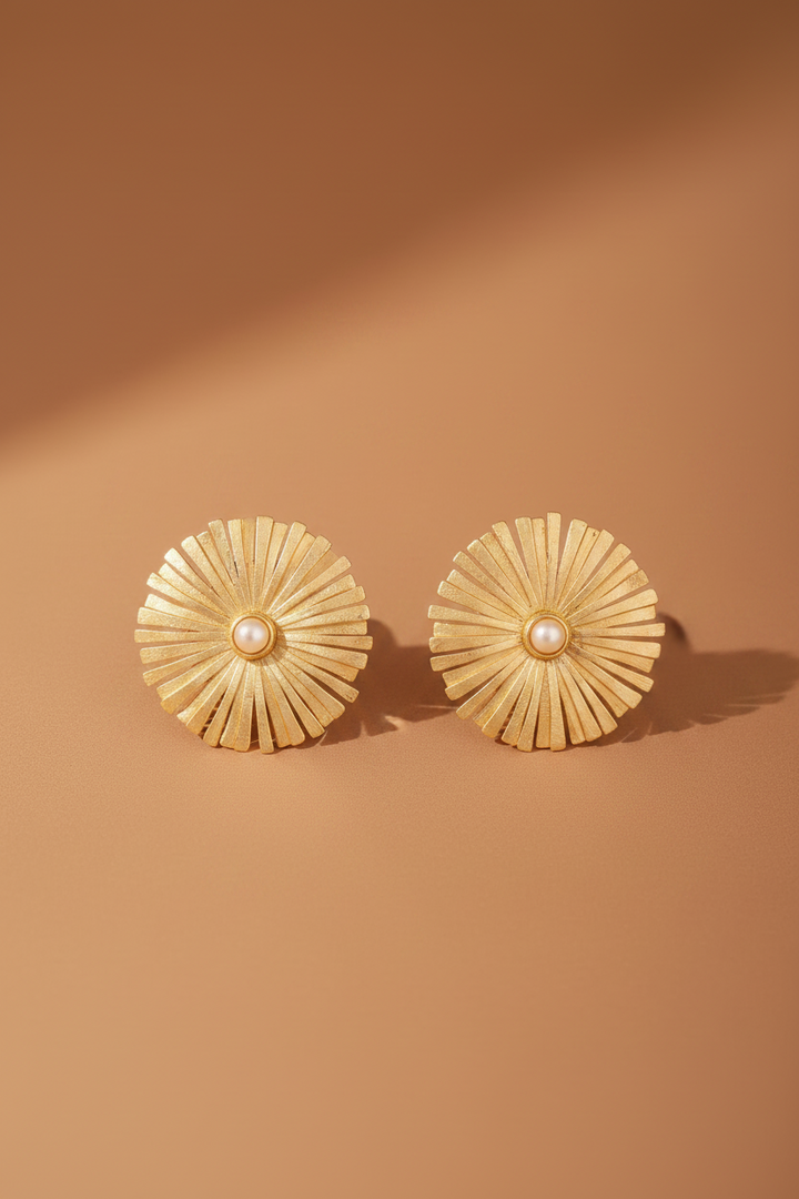 Sea Water Pearl Floral Studs