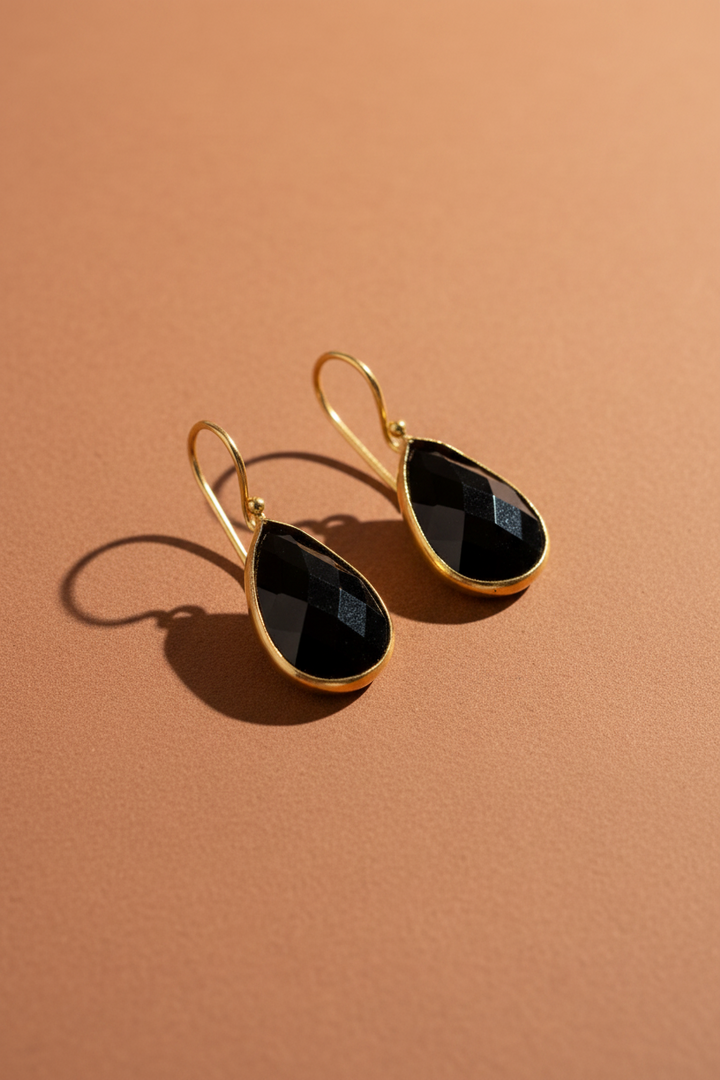 Sooty Black Colour Hook Earrings