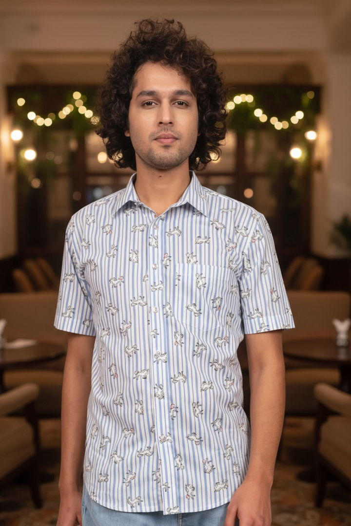 White And Blue Unicorn Shirt