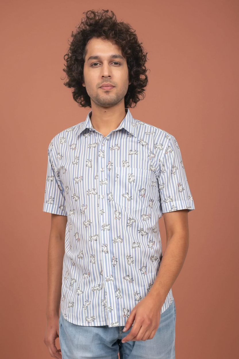 White And Blue Unicorn Shirt