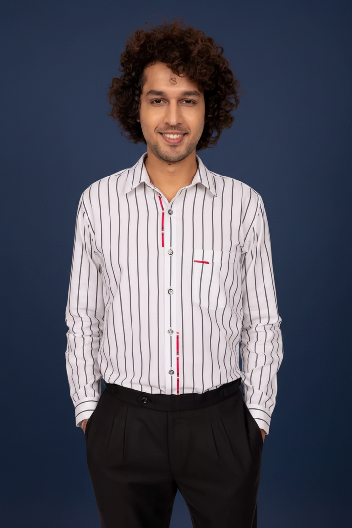 White And Black Striped Shirt