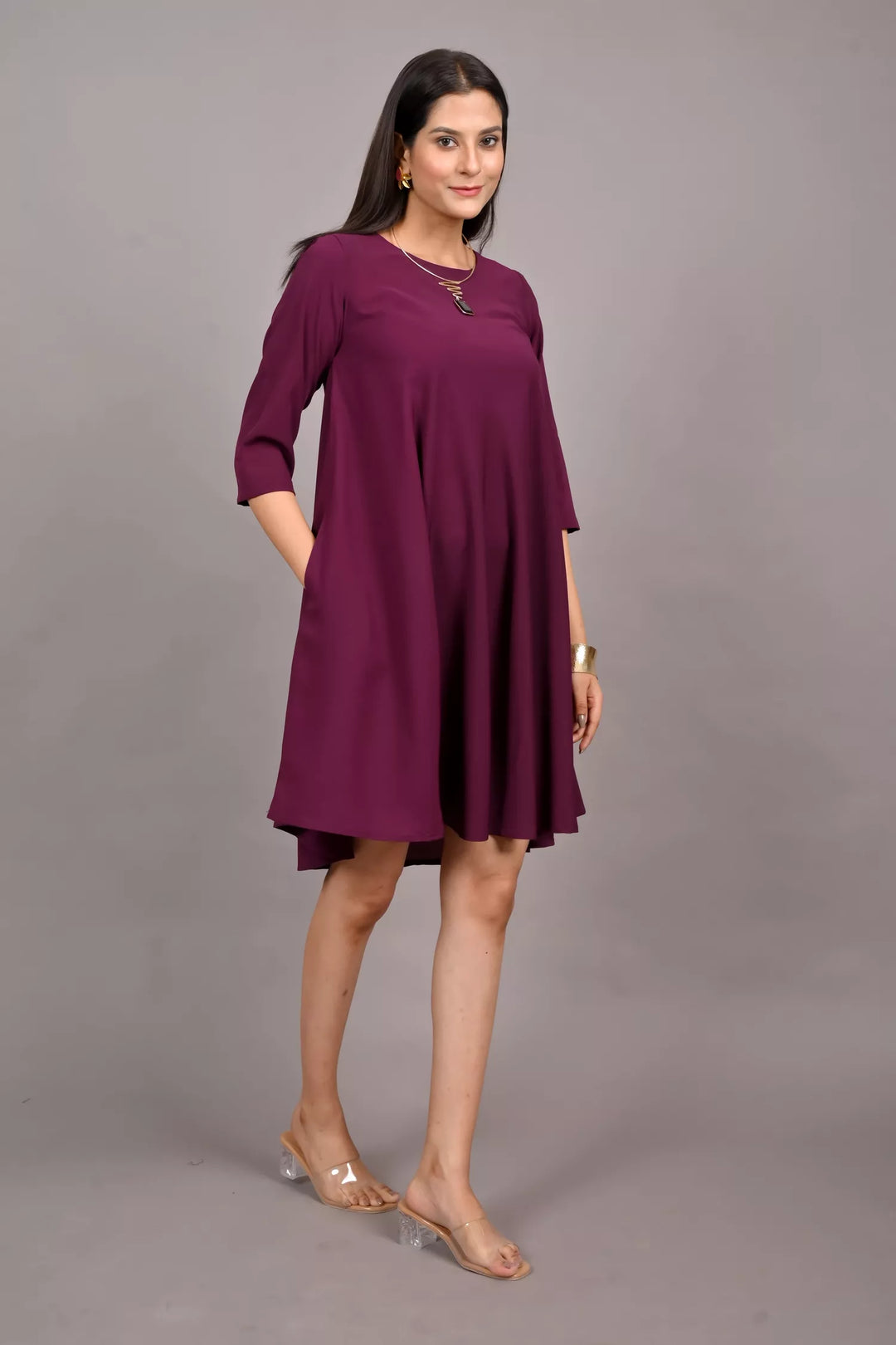 GEORGETTE FLAIRED DRESS