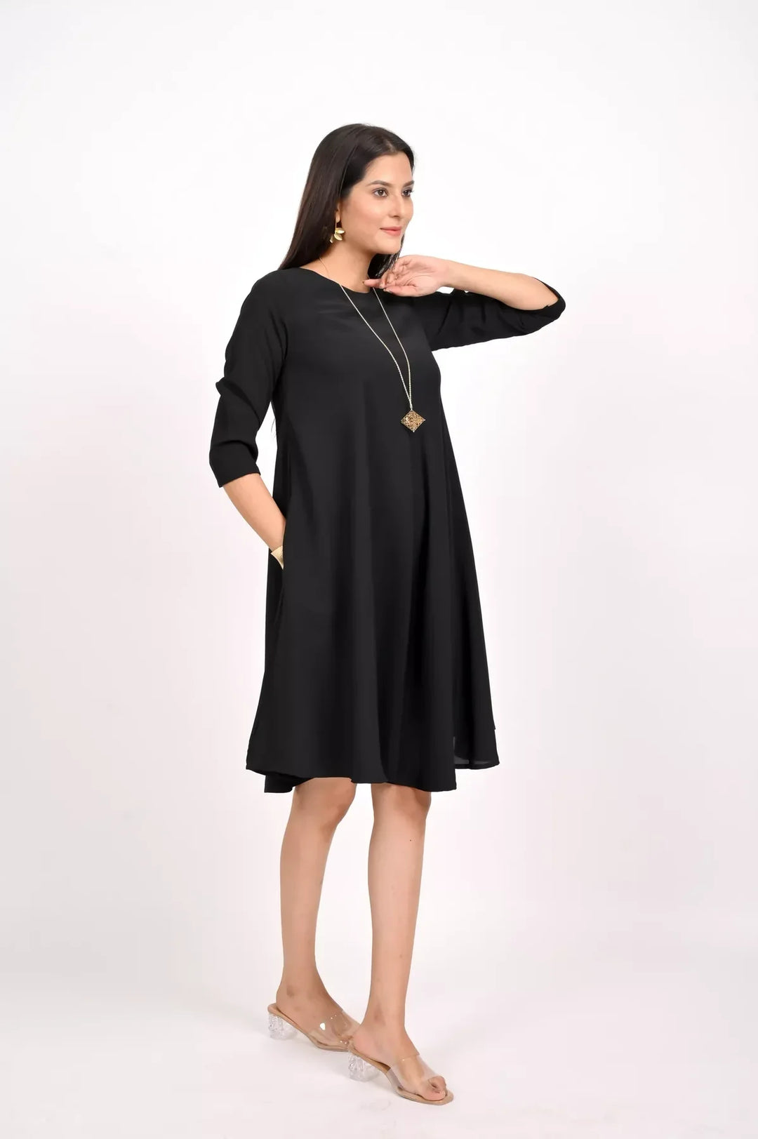 GEORGETTE FLAIRED DRESS